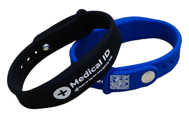 Simplecard medical ID bracelets to scan or tap